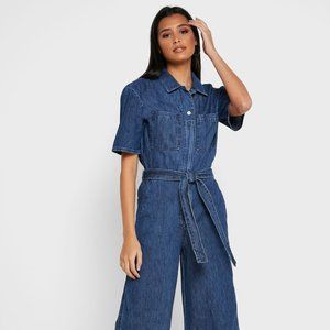GAP Women's Dark Indigo Utility Tie Belt Jumpsuit